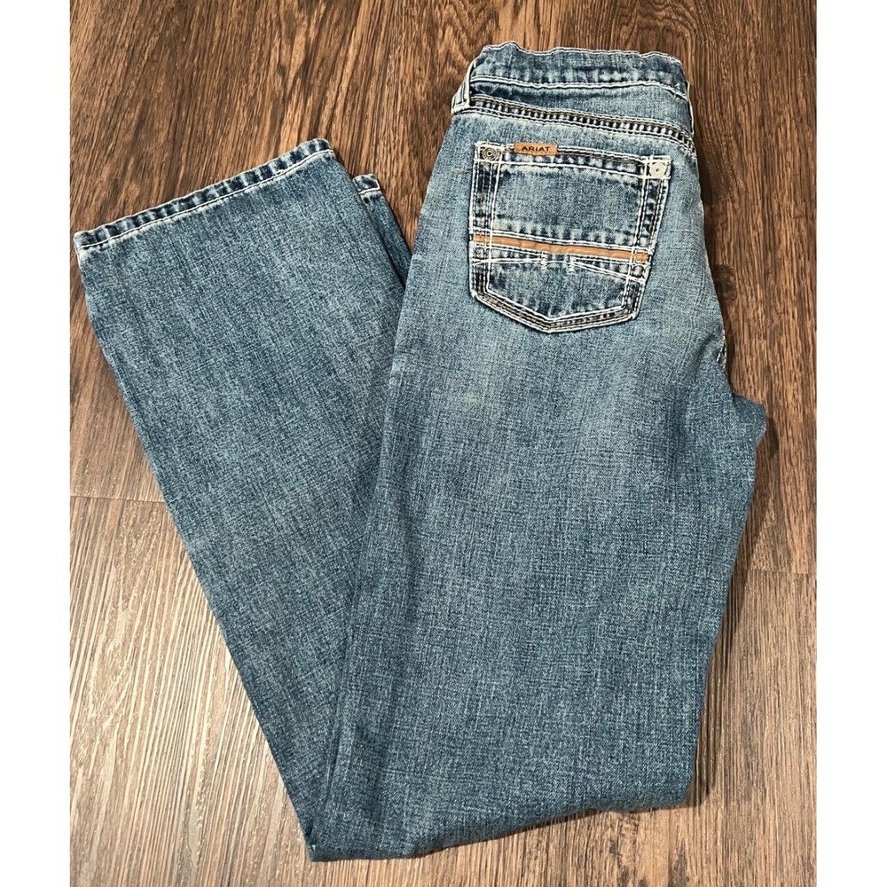 Ariat B4 Relaxed Boot Cut Jeans Boys Size 16 Medium Wash Denim Western